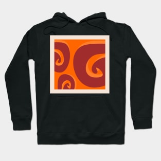 Vintage retro spirals orange posterart 60s style Hoodie